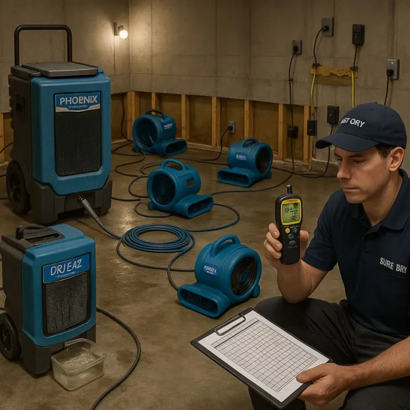 Structural Drying and Dehumidification process in Chester County, SC